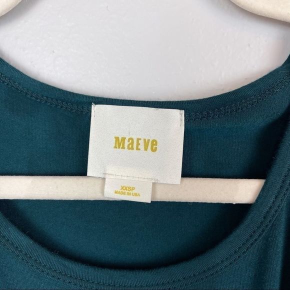 ANTHROPOLOGIE MAEVE Ceres Ruched Green Dress XXS - Picture 4 of 9